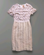 Tory Burch Dress Sz 2 Beige Cream Adelaide Seahorse Silk Crochet