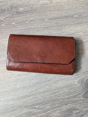 Renzo Costa Brown Leather Travel Wallet With Card Holder And Pockets