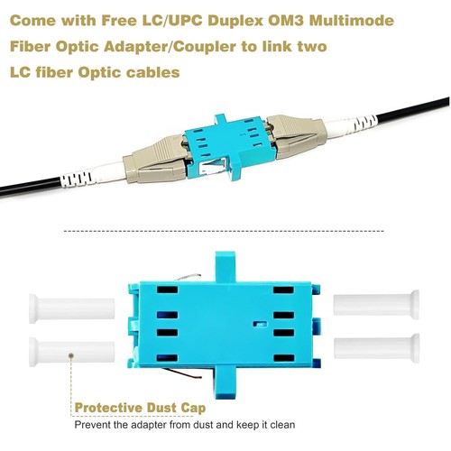 30m Low Friction Multimode LC-LC Fiber Optic Patch Cable - UV Resistant - Afbeelding 6 van 8