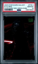 Kylo Ren - 2025 Star Wars Chrome Galaxy Green Shimmer Refractor   PSA 10