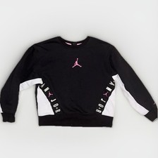 Air Jordan Girls Pullover Cropped Sweater Sz L 12-13 Pink Jumpman Logo