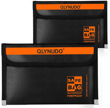 2 PACK Small Fireproof Document Bag Money Bag for Cash with Waterproof Zipper
