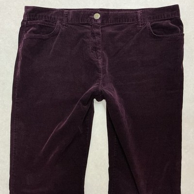 Damen M & S BOOTCUT dunkelweinfarbene Kordjeans Größe 20 R W38 L30 (444B)