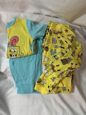 SpongeBob SquarePants Pajamas Lot of 2 Youth Size 10 Nickelodeon Sleepwear
