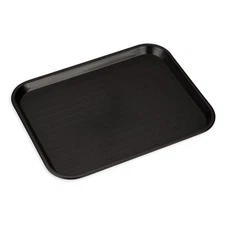 Carlisle Café Standard Cafeteria/Fast Food Tray, 14 x 18, Polypropylene, Black