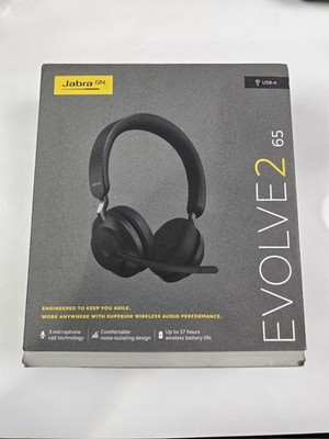 Jabra Evolve2 65 UC Wireless Headphones with Link380a, Stereo, Black   Wireless