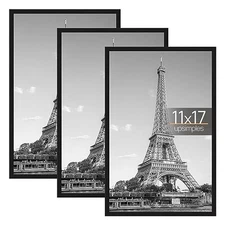 11X17 Picture Frame Black 1/3 Pack 11 X 17 Frame for Horizontal or Vertical Wall