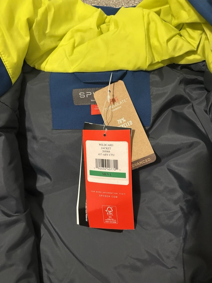 Nueva Chaqueta Spyder Wildcard Esquí/Snowboard Cremallera Completa Para Hombre Talla Grande Azul Foto 2 de 2