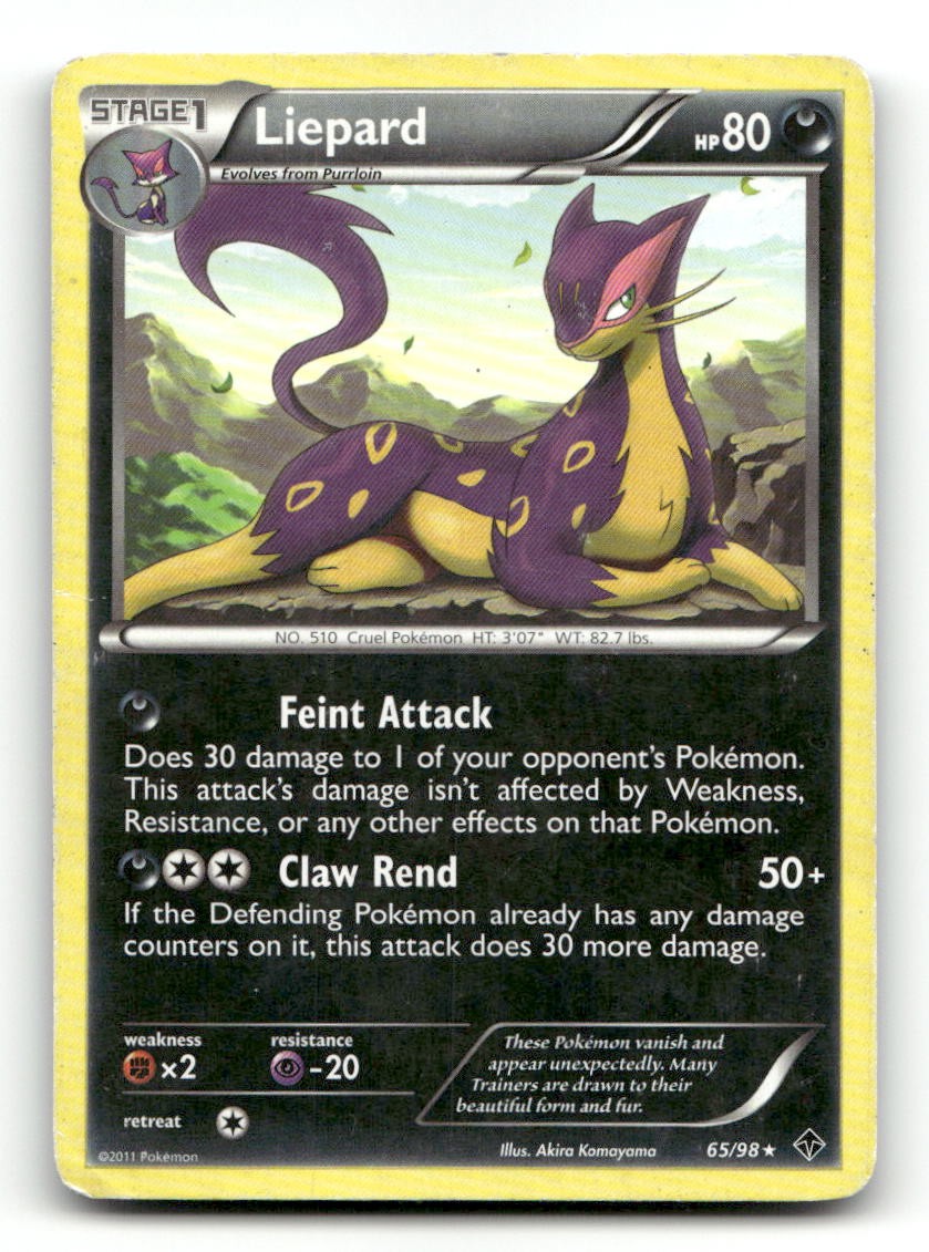 Liepard 65/98 Rare Emerging Powers Pokemon HP