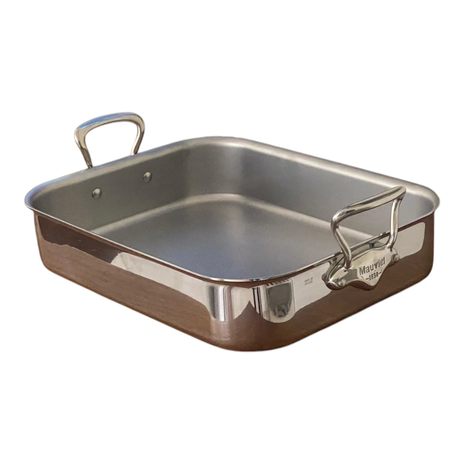 Premium Cookware Mauviel B 5-Ply Polished Stainless Steel Roasting Pan Made FR