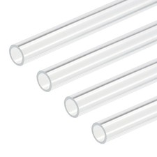 4pcs 8mm x 10mm 5/16" x 3/8" Clear Acrylic Pipe Rigid Plastic Tubing 10"