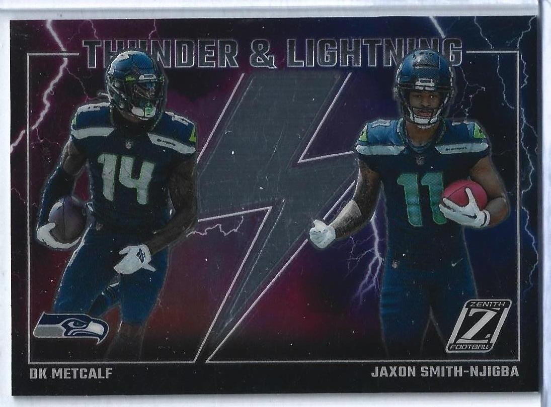 2023 Panini Zenith #19 DK Metcalf / Jaxon Smith-Njigba Thunder and Lightning