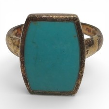 925 Sterling Silver Blue Stone Ring Size 8.5 5.5g Vintage Statement