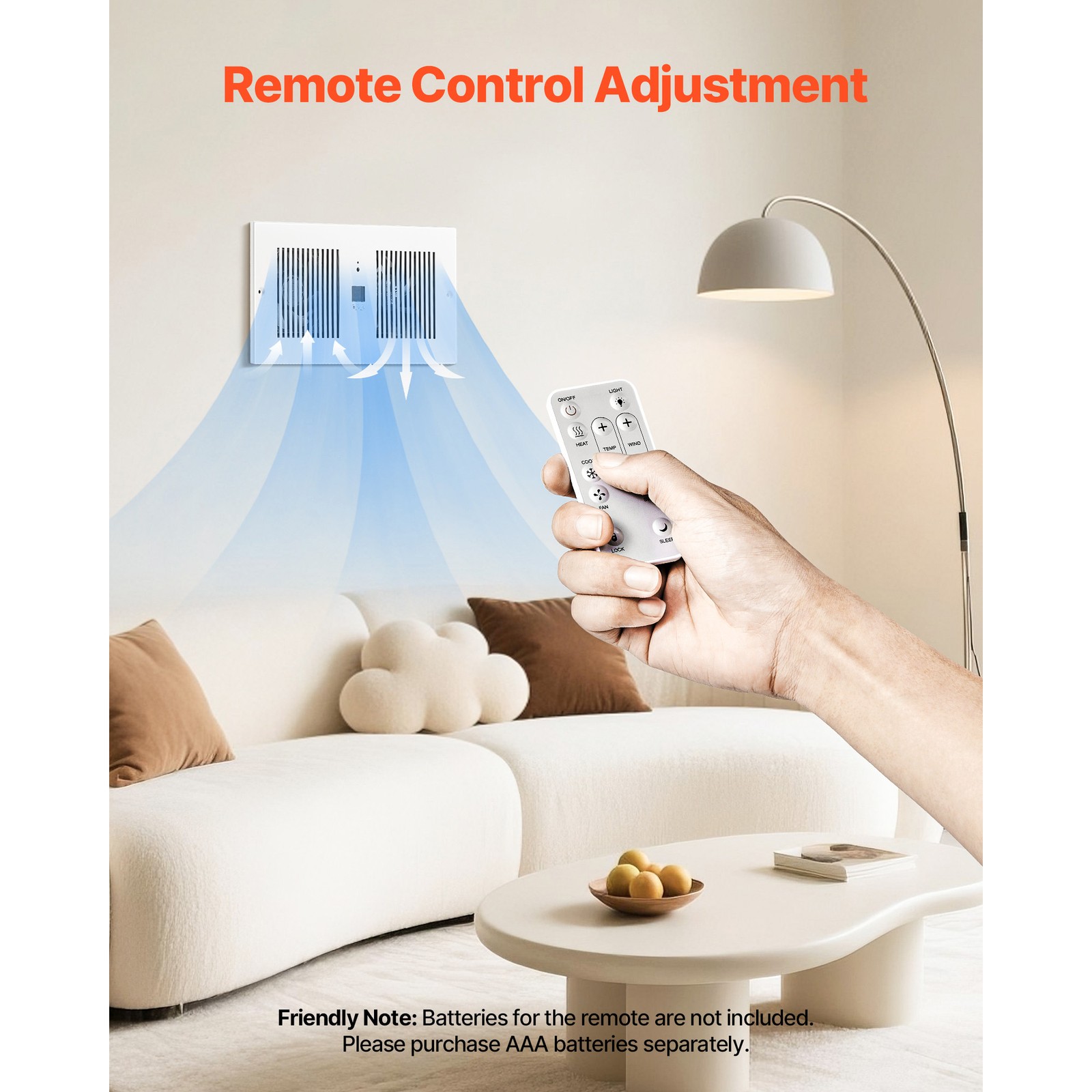 4 Inch Room to Room Fan 2-in-1 300 CFM Through Wall Fan Remote Control