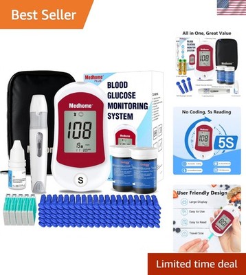 Blood Glucose Monitor Kit, Diabetes Testing with 100 Glucometer Strips,100 30...