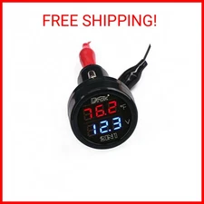 DROK Digital DC Voltage 10-170 Degree Fahrenheit Temperature Monitor Car Motorcy