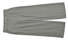 American Eagle Wide Leg Trouser Pants Women 4 Long Glen Plaid Check Stretch Grey