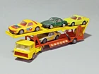 VINTAGE CORGI & MATCBOX CAR TRANSPORTER & 4 FIAT X19 - USED CONDITION.