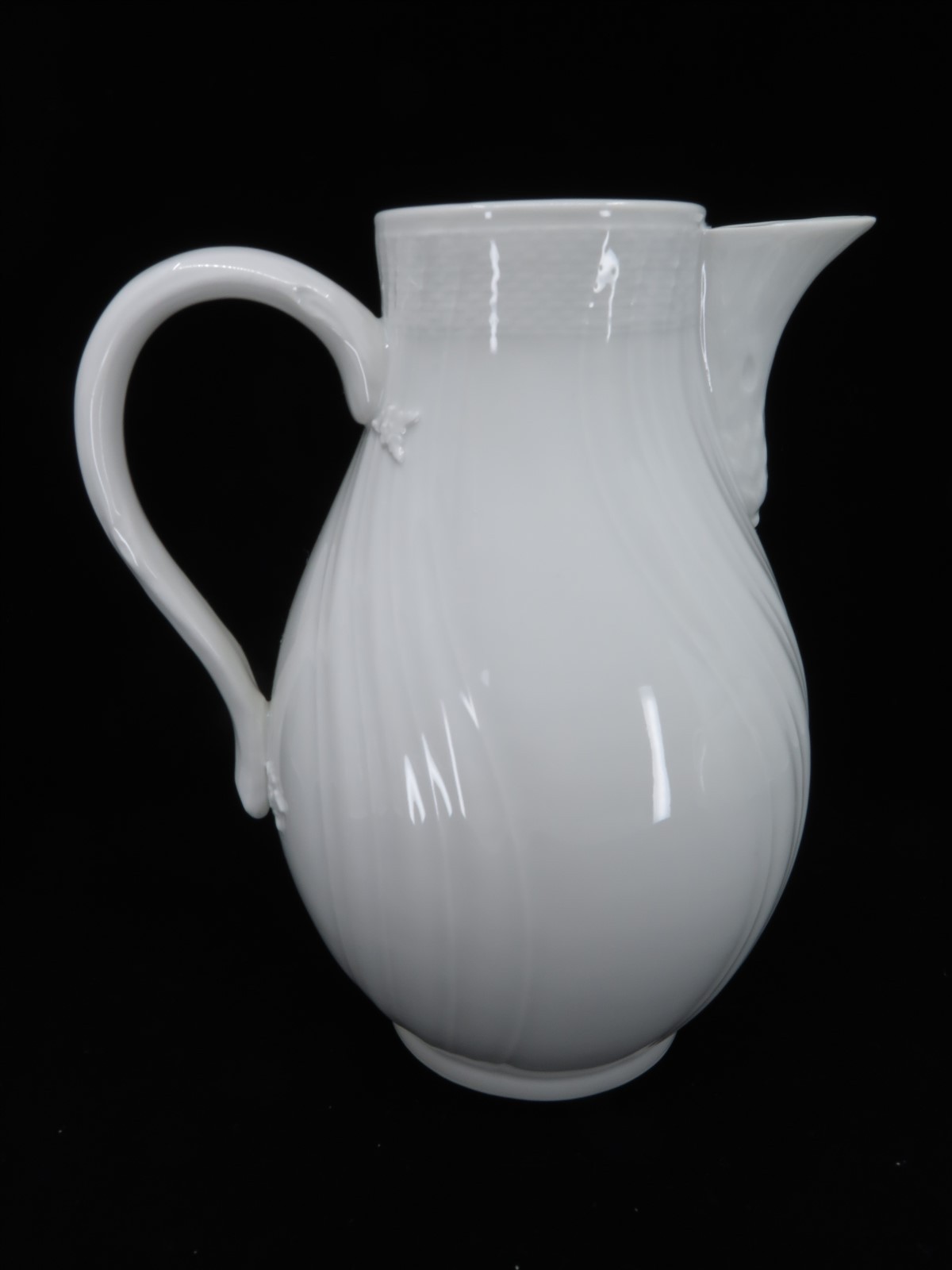 KPM Neuosier White Porcelain Basketweave China: Pitcher, Coffee Pot, & Tea Pot