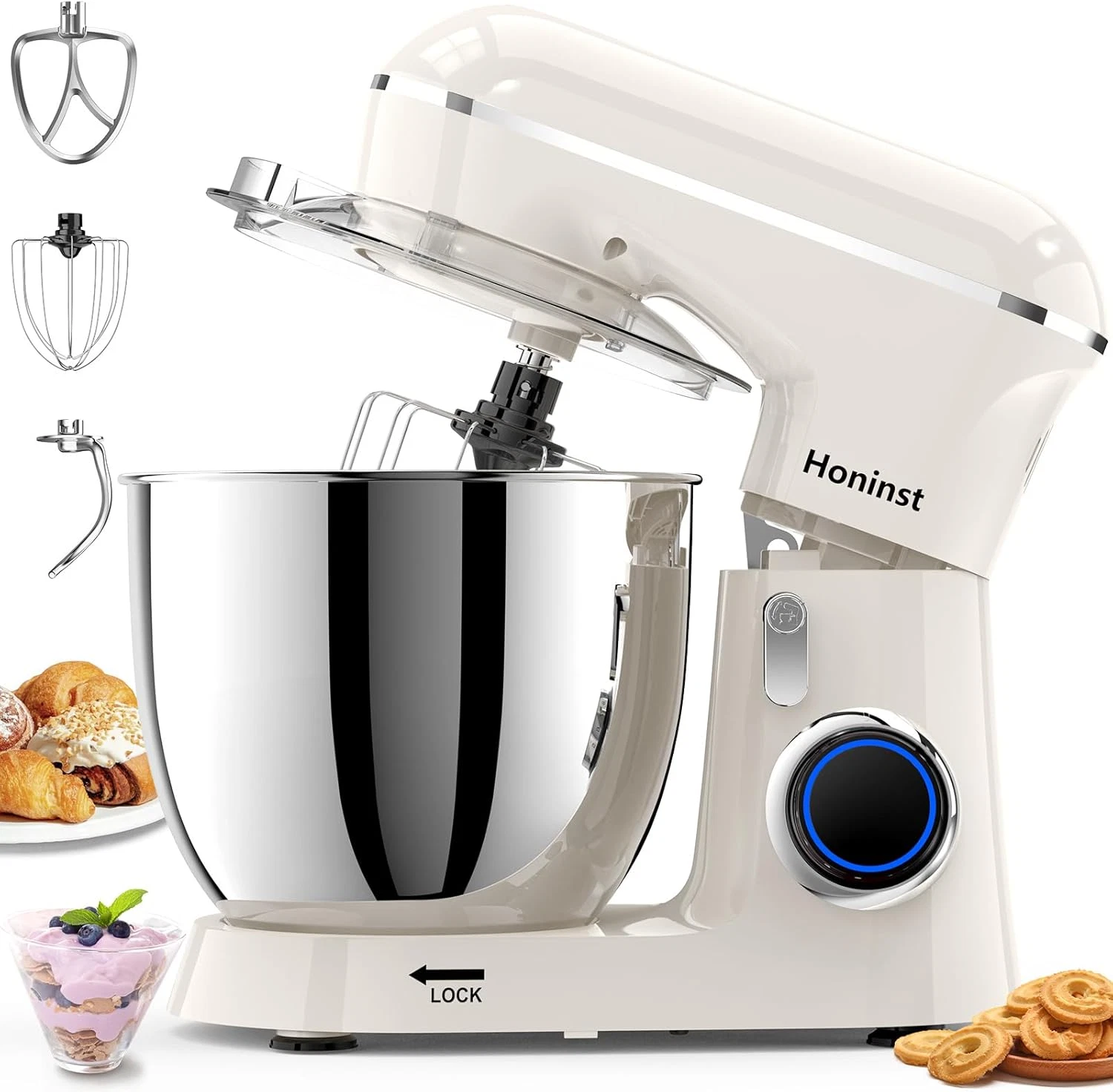 Stand Mixer 6.5QT 10-Speed Tilt-Head Kitchen Mixer with Bowl & Accessories Cream
Opens in a new wind