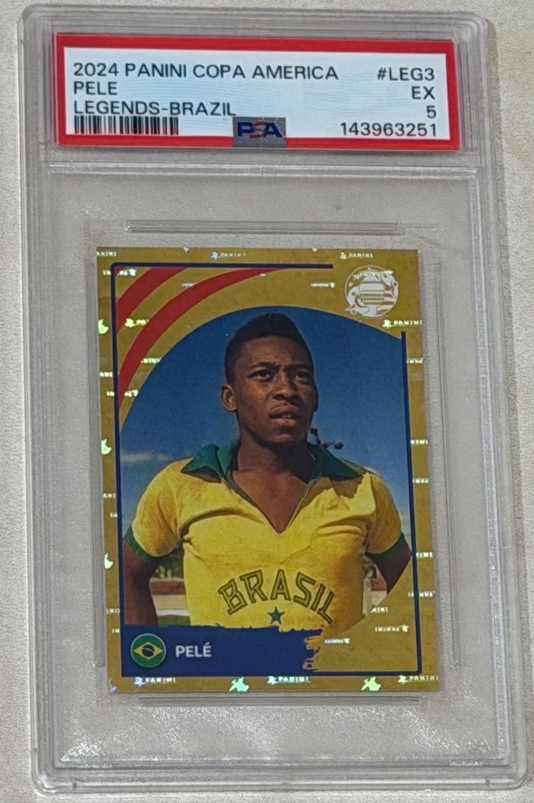 PELE 2024 PANINI COPA AMERICA LEGENDS-BRAZIL #LEG3 PSA 5 FREE SHIPPING view 1