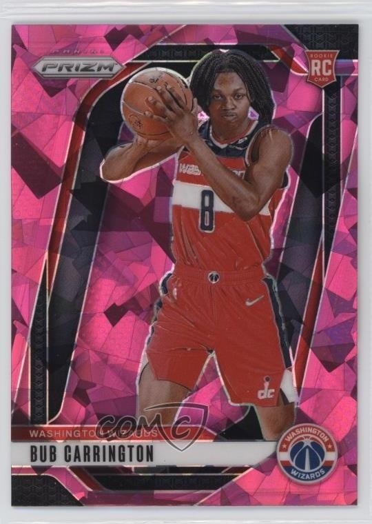 2024-25 Panini Prizm Pink Ice Prizm Bub Carrington #244 Rookie RC