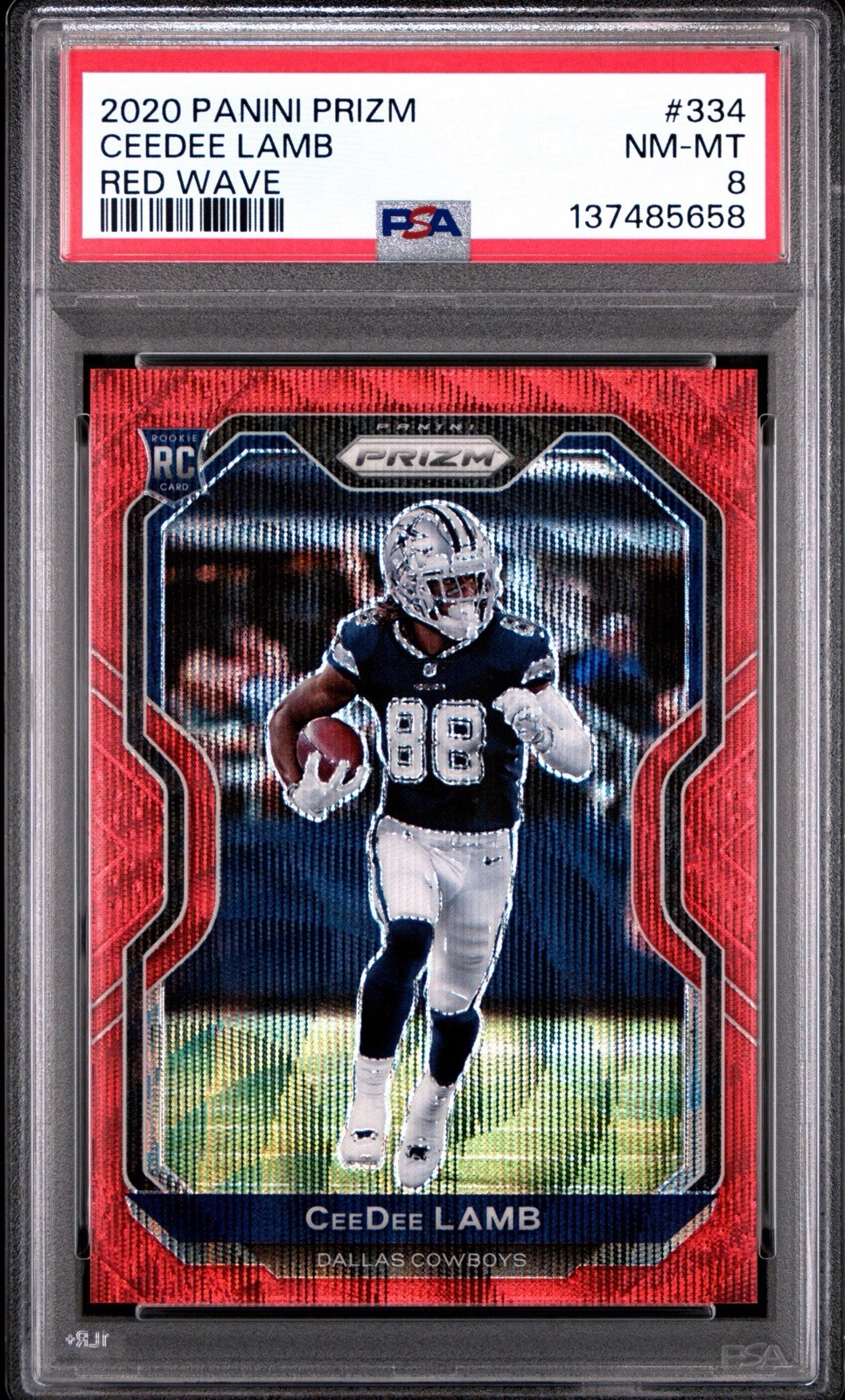 2020 Panini Prizm - Rookie CeeDee Lamb #334 Red Wave Prizm /149 (RC)