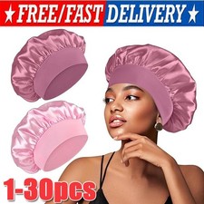Satin Bonnet Silk Hair Bonnet Adjustable Bonne for Sleeping with Tie Band LOT