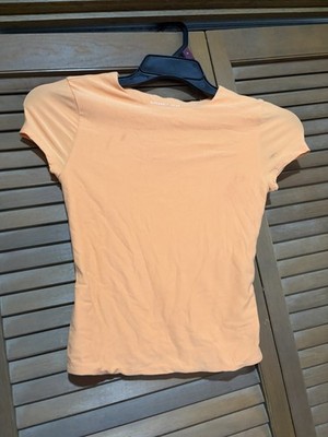Sincerely Jules Women s Orange Solid Round Neck Short Sleeve T-Shirt S