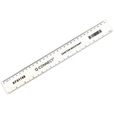 Q-Connect 300mm Ruler Shatterproof - Clear