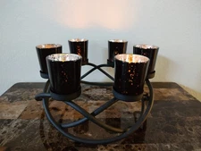 Seraphic Iron Circular Halloween Candle Holder Table Centerpiece Decor