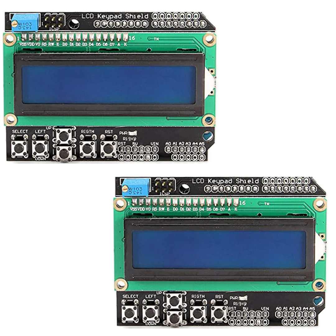 2 x  Arduino LCD Keypad Shield 1602 Blue Backlight Display M