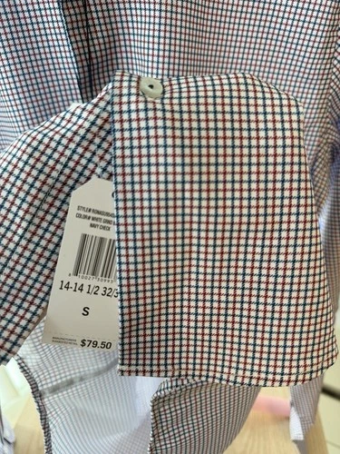Nautica Men’s Small S Plaid Check Button Down Shirt Red Navy White NWT image 7