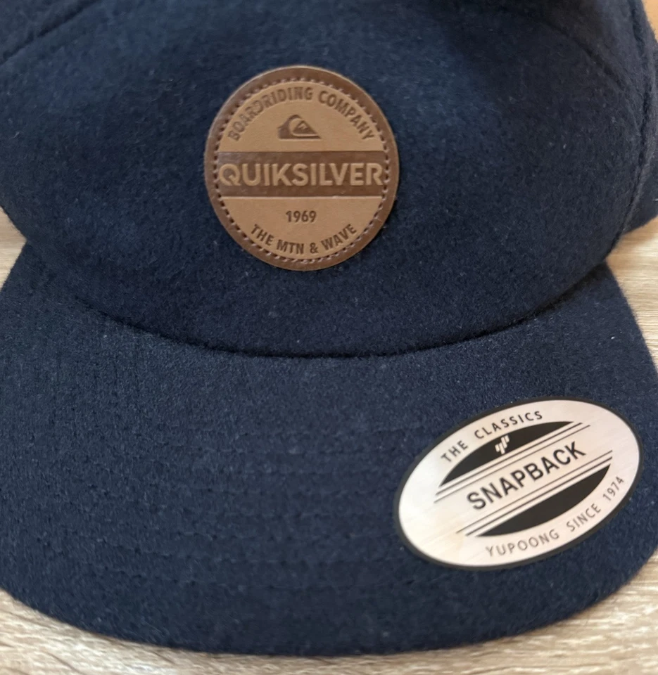 Gorra Quicksilver SnapBack azul mezcla de lana OSFM nuevos clásicos Yupoong Foto 2 de 4