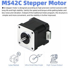 MS42C Stepper Motor 2 Phase Step Motor & 20cm Cable for 3D Printer 1Pc Black