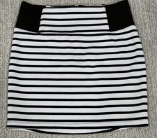 Y2K Vintage Charlotte Russe Black White Stripe Micro Mini Skirt Size Medium