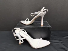 Unilady Christine-72 Pointed Open Toe Ankle Strappy Stiletto Heels US 8 White