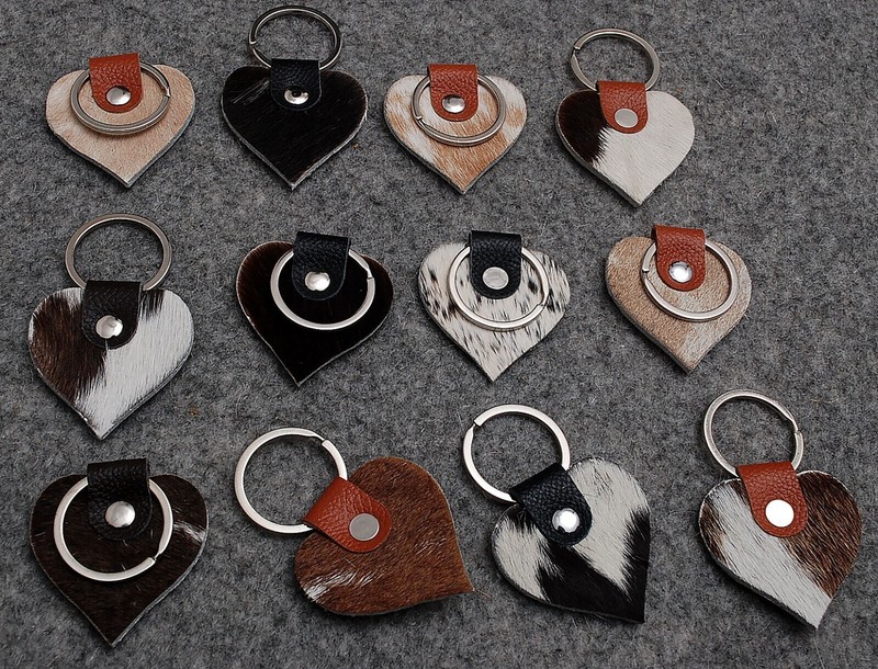 Cowhide keychain Hair On Leather Key Chain (12 key chain) Real Hair On Hide 4838