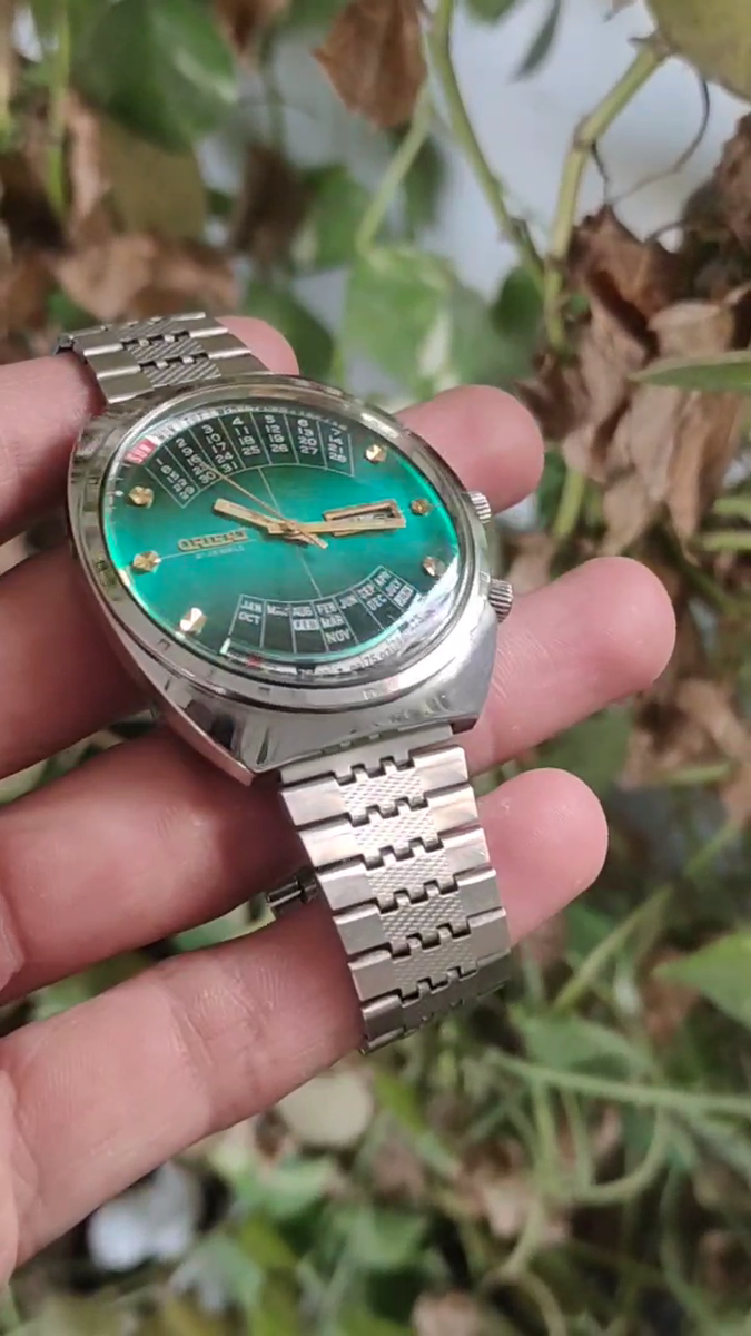 Vintage Orient Perpetual Calendar Green Dial Automatic Y469672-4A
