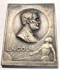 (Pgasteelers1 ) Lincoln-Silver plaque issued 1929 Chicago Coin Club 51 x 39mm 🌠 — photo 2