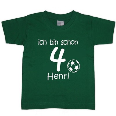Geburtstagsshirt  ich bin schon 4 mit Wunschnamen DUNKELGRÜN  Motivauswahl  NEU