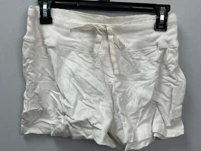 HUE White Sweat Shorts HL43303 Size Medium Drawstring