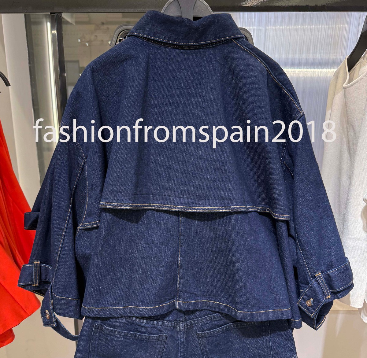 te+.(テト) tenjiku WOMEN dark navy ZARA NEW WOMAN TRF DENIM CAPE JACKET DARK INDIGO XS-XXL 0250