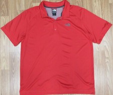 THE NORTH FACE GOLF/ POLO SHIRT POLYESTER BLEND RED Sz LARGE, L