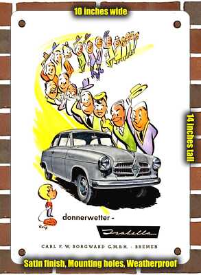 Metal Sign - 1956 Borgward Isabella Donnerwetter - 10x14 Inches