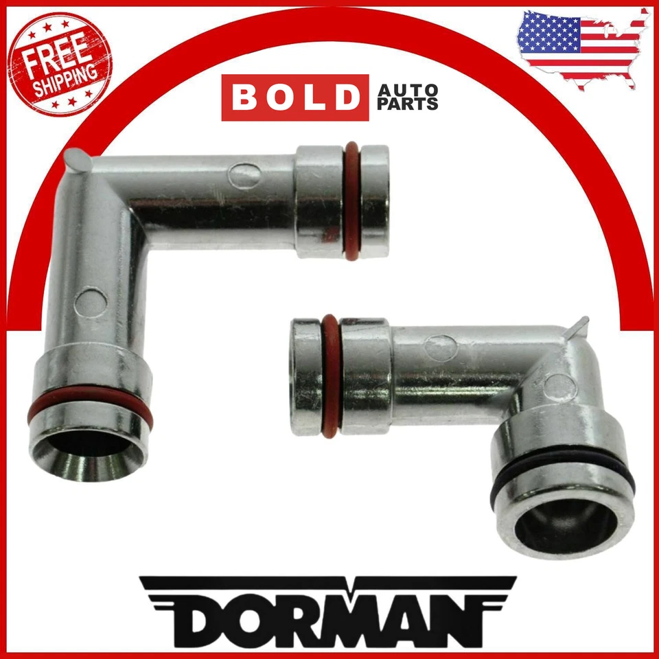 Par superior inferior de codos de manguera de calefacción de aluminio Dorman para Chevy Pontiac Buick 3,8 L Foto 3 de 4