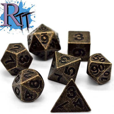 Mini 6mm Bronze Copper Metal DND Dice Dungeons and Dragons Polyhedral RPG Game