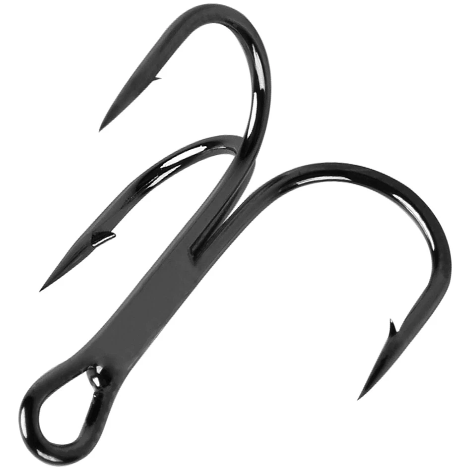 100pcs Fishing Hook Sharp Treble Hooks Size 1 2 4 6 8 10 12 Red Black Silver - Image 4 of 4