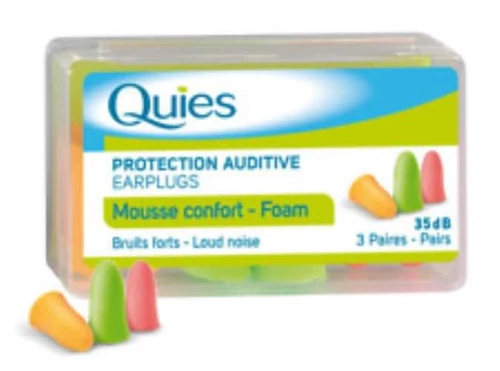 Quies Foam Earplugs Ear Plug 3 Pairs 35 dB ( 6 packs ) Sleep Noise Reduction