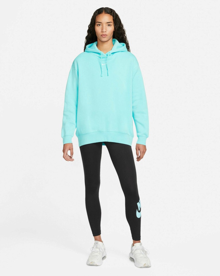 NEW Nike Women's Oversized Pullover Hoodie Sportswear Turquoise (DJ7668